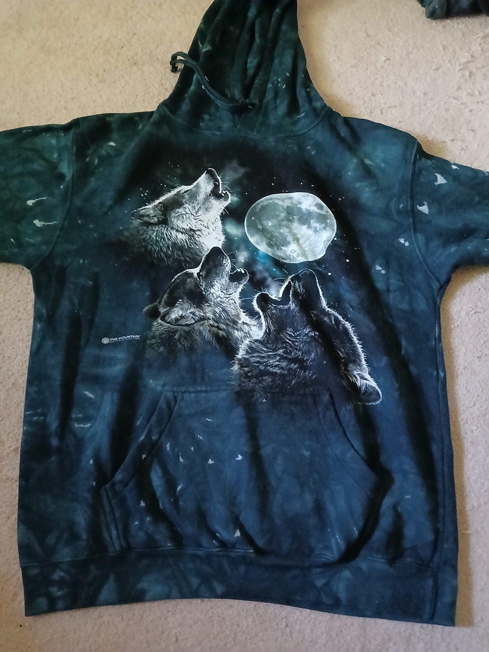 The Mountain  Call Of The Wolf Graphic Hoodie - Teal, M